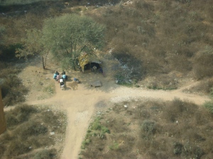 Vista aérea de um terreno em Gurgaon (da janela do nosso quarto)